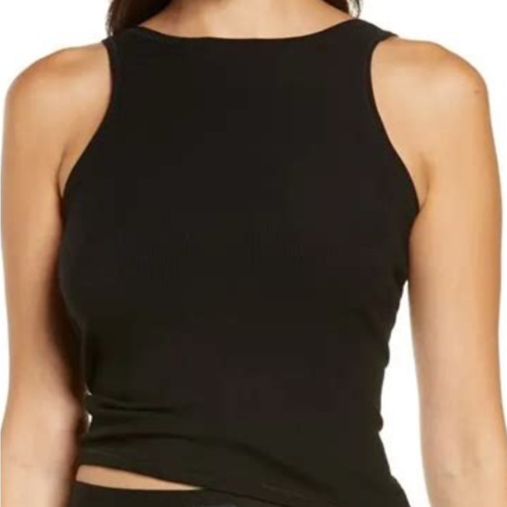 SKIMS NWT Cotton Jersey High Neck Tank Black